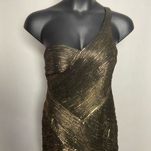 Gold Metallic Formal Dress-Size 10